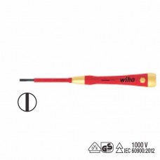 Wiha PicoFinish Electric Slotted Screwdriver - Handle with Rotating Cap and Rapid-Turning Zone - Individually Tested Protective Insulation 1,000 V AC, VDE and GS Tested - 1.5 mm - 38874